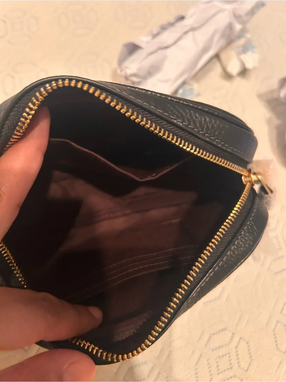 Coach Black Pebbled Leather Mini Crossbody/ fanny with Embossed Carriage Logo
